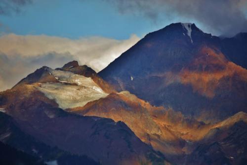 Mountain and Glacier sunrise near Meziadin Lake, BC